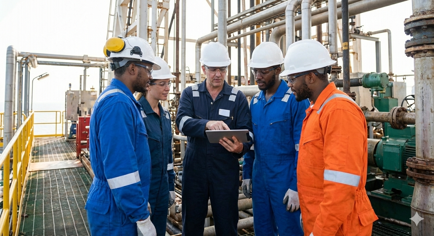 Equipo de cuadrillas en campo